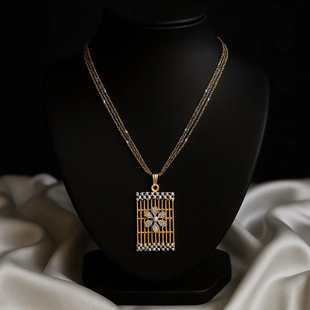 Imperial Floral Grid Necklace